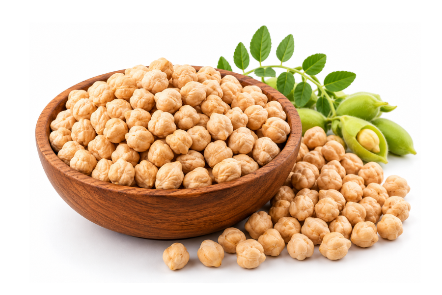 Chickpeas and grains ready for export